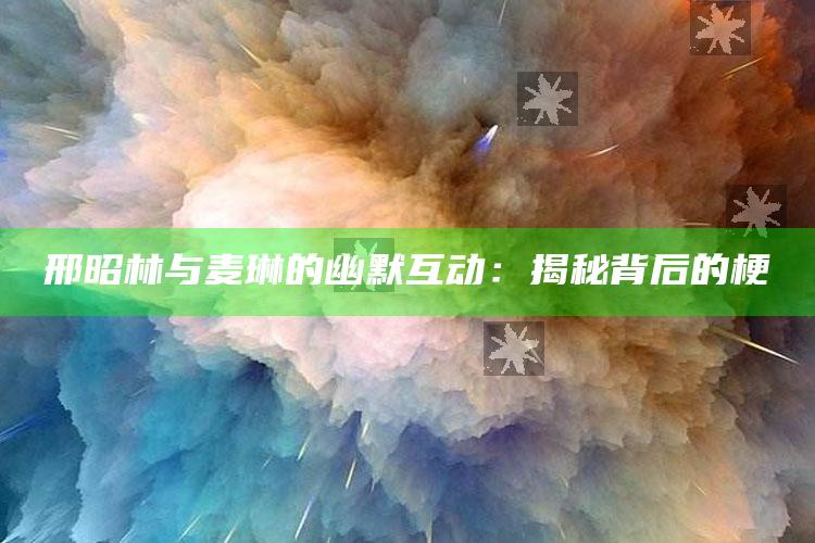 邢昭林与麦琳的幽默互动：揭秘背后的梗_方案优化高效推进-官方版v93.28.79.77